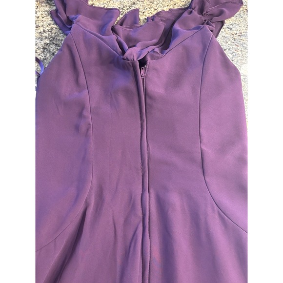 Mori Lee by Madeline Gardner Bridesmaid Dress Eggplant Purple Size 6 Full Length - Picture 13 of 13